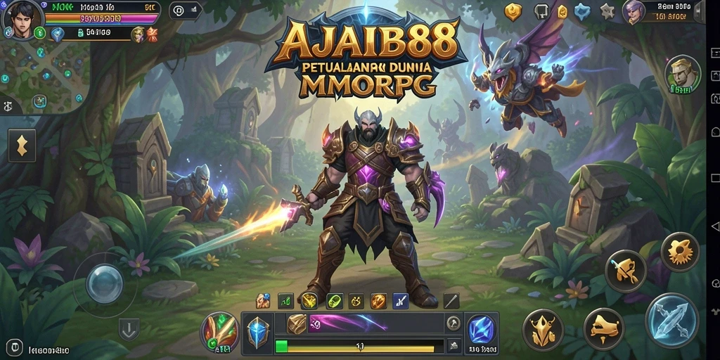 Screenshot AJAIB88 menunjukkan aksi pertempuran yang mendebarkan di dunia MMORPG.