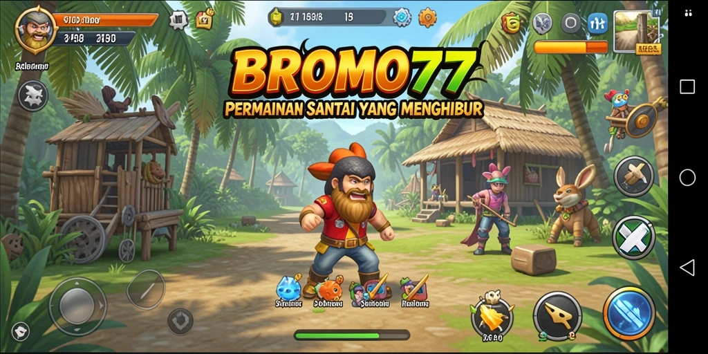 Tampilan gameplay BROMO77 yang menghibur dan ceria.