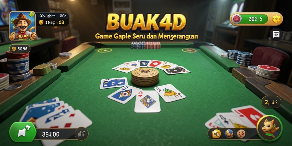 Tampilan gameplay BUAH4D yang menarik dengan suasana Gaple.
