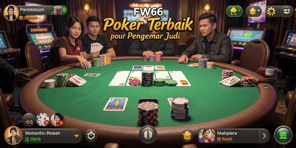 Tampilan gameplay Poker yang mendebarkan di FW66.
