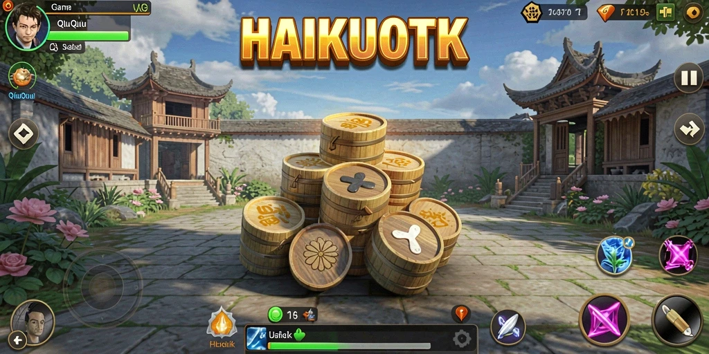 Screenshot gameplay HAIKUOTK yang menampilkan aksi seru QiuQiu.