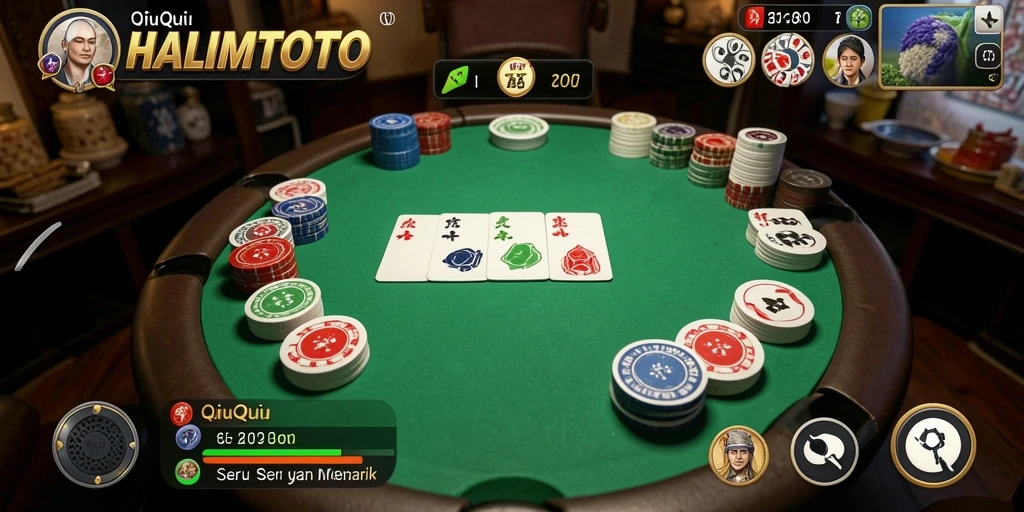 Tampilan gameplay seru HALIMTOTO dengan kartu QiuQiu.
