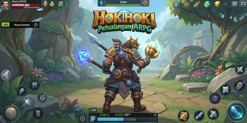 Screenshot HOKIHOKI menampilkan petualangan seru di dunia fantasi.