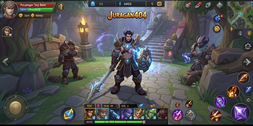 Screenshot gameplay JURAGAN404 menampilkan aksi petualangan yang mendebarkan.