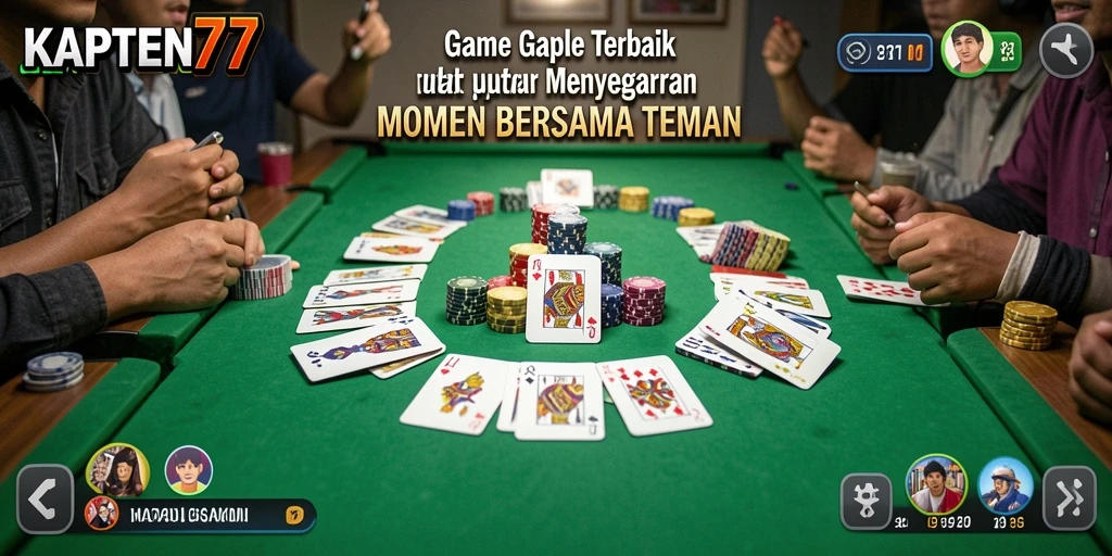 Screenshot menunjukkan gameplay seru dari KAPTEN77 dalam permainan Gaple.