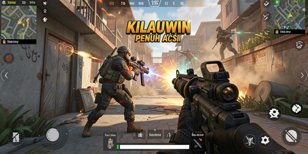 Screenshot KILAUWIN menampilkan aksi tempur yang mendebarkan dalam mode FPS.