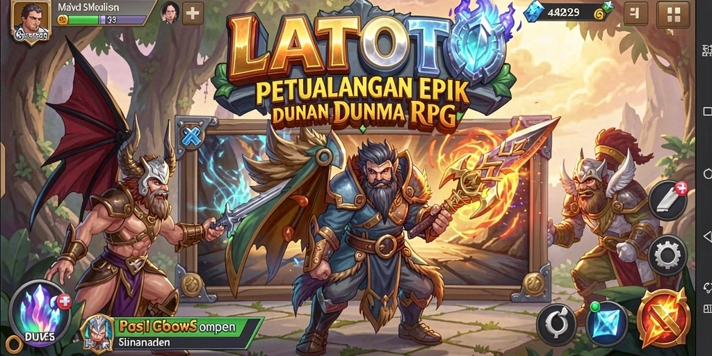 Tangkapan layar LATOTO menampilkan aksi pertempuran RPG yang intens.