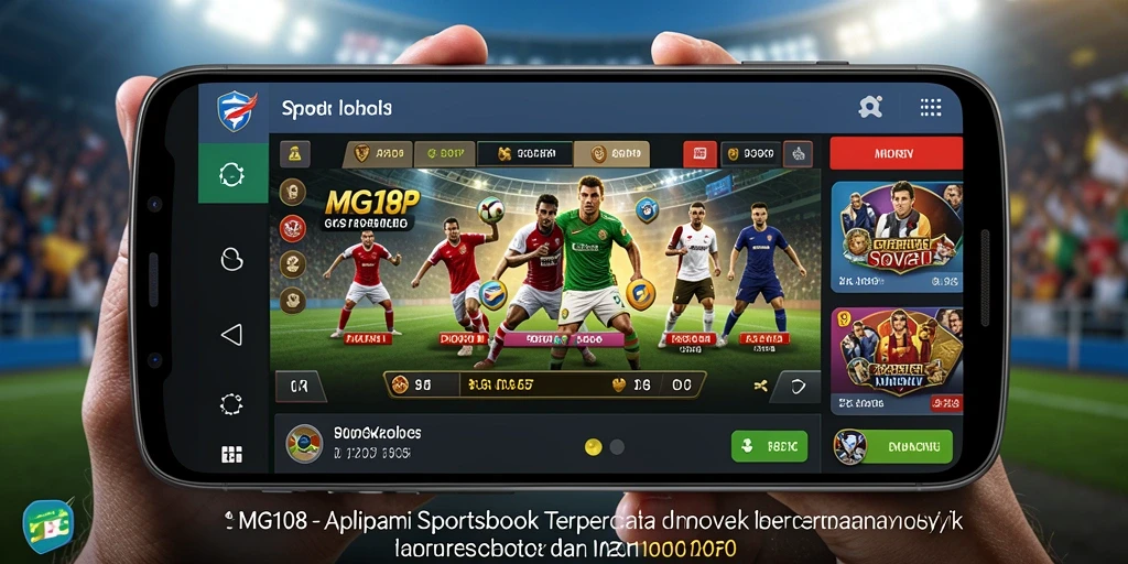 Tampilan utama MG108 menunjukkan berbagai pilihan taruhan Sportsbook.