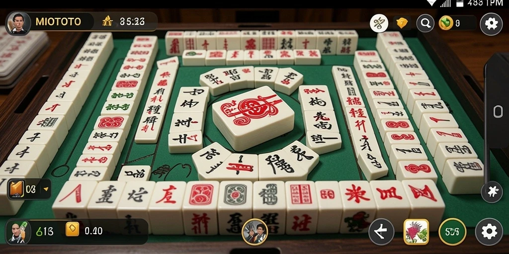 Tangkapan layar MIOTOTO menampilkan gameplay Mahjong yang penuh warna dan menarik.