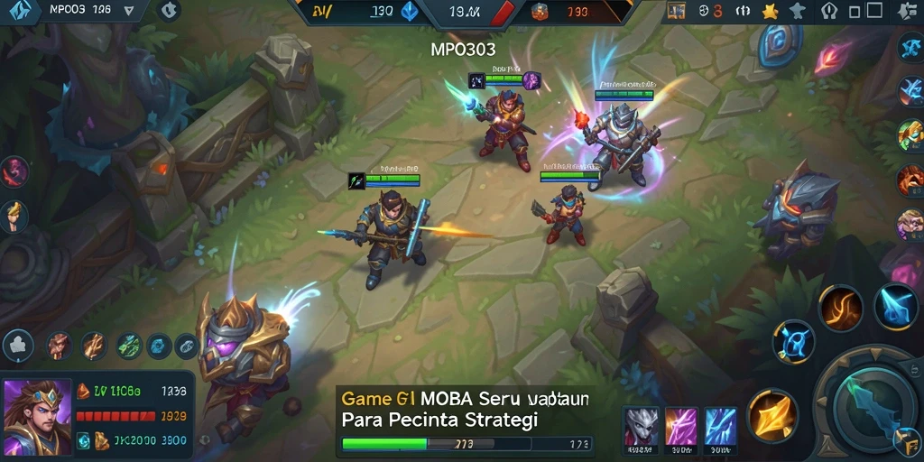 Screenshot gameplay MPO303 menampilkan pertempuran seru antara tim.