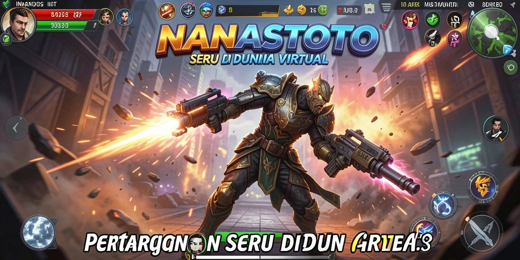 Gameplay NANASTOTO menunjukkan pertarungan karakter yang dinamis dan seru.
