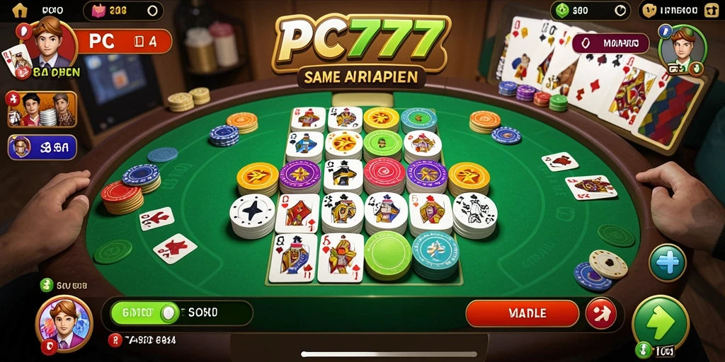 Tampilan screenshot menunjukkan keseruan bermain Gaple di PC777.
