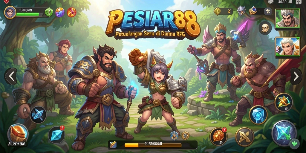 Screenshot utama PESIAR88 menampilkan aksi seru dalam game RPG.