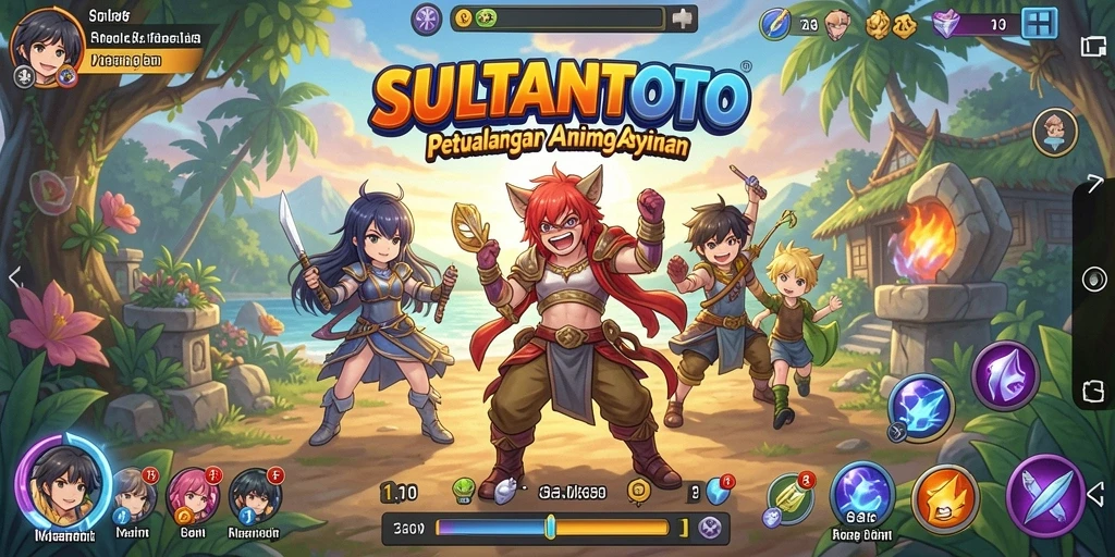 Screenshot gameplay SULTANTOTO menampilkan aksi karakter Anime yang dinamis.