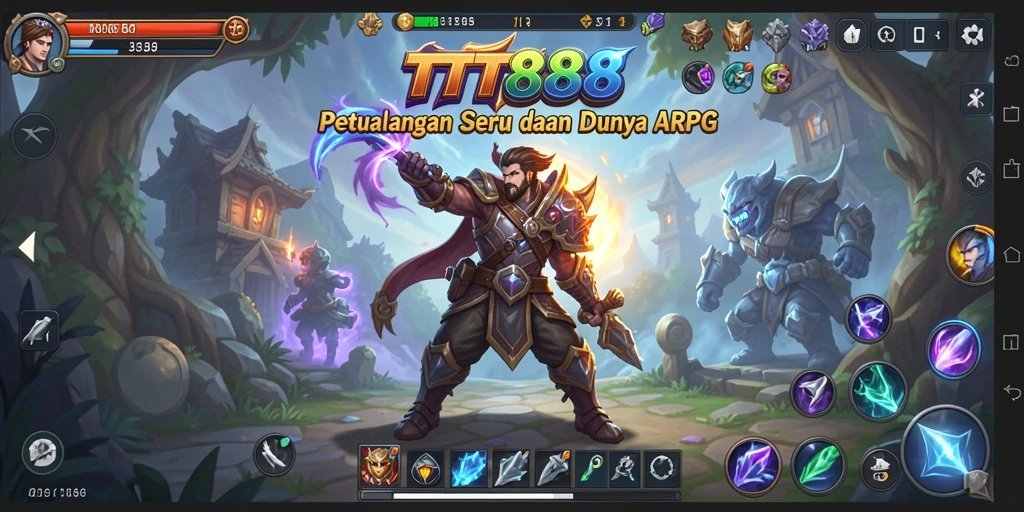 Menampilkan aksi seru dalam permainan ARPG TTT888.